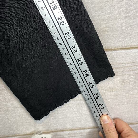 Emma James Blazer Womens 14 Black Embroidered Linen Button Up Lined V Neck NWT - Picture 12 of 13